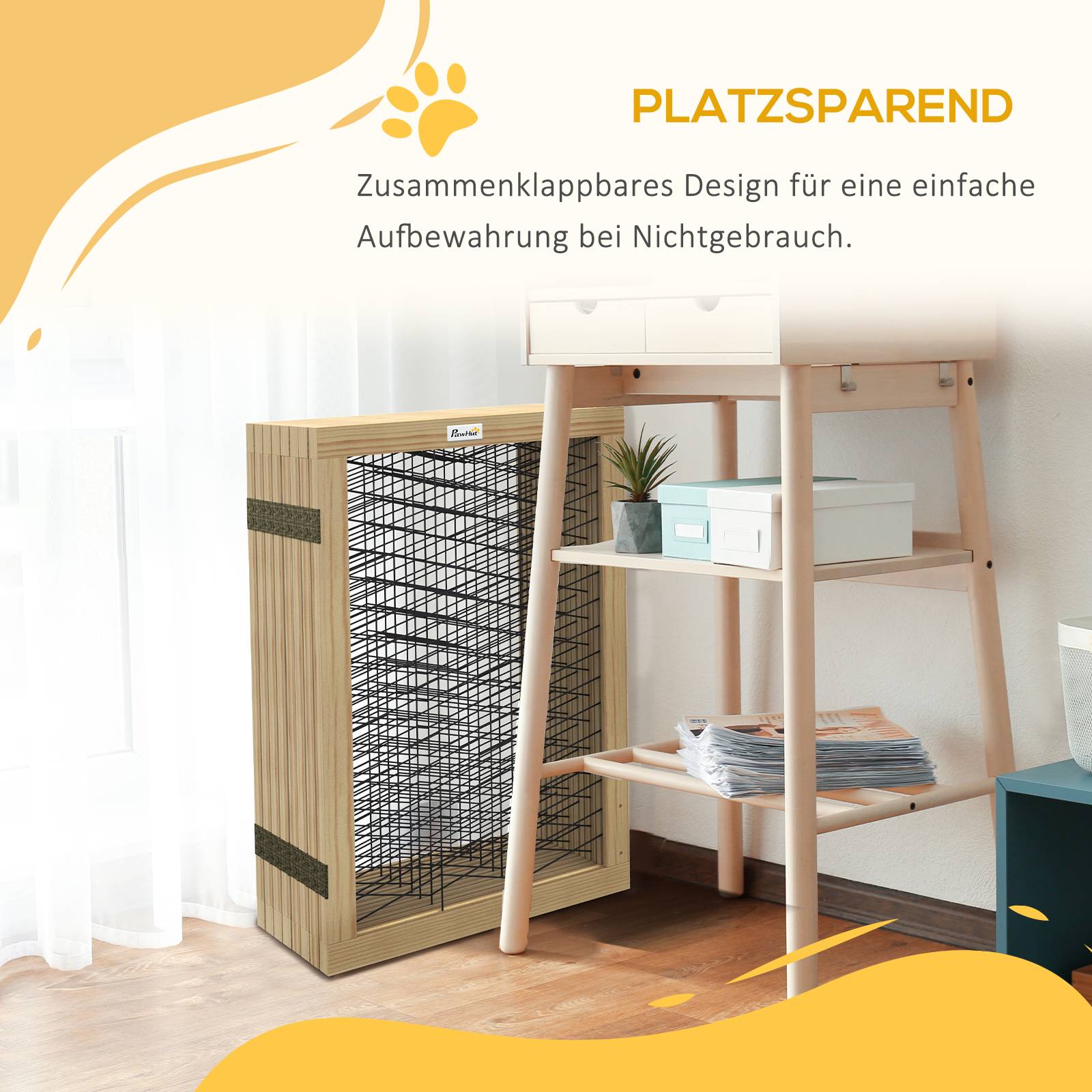 Sans Marque - Barrière pour chien pliante, pin, 375x44x70 cm, bois naturel - Image 7