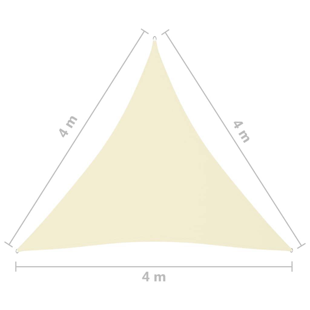 Helloshop26 - Voile toile d'ombrage parasol tissu oxford triangulaire 4 x 4 x 4 m crème - Image 6