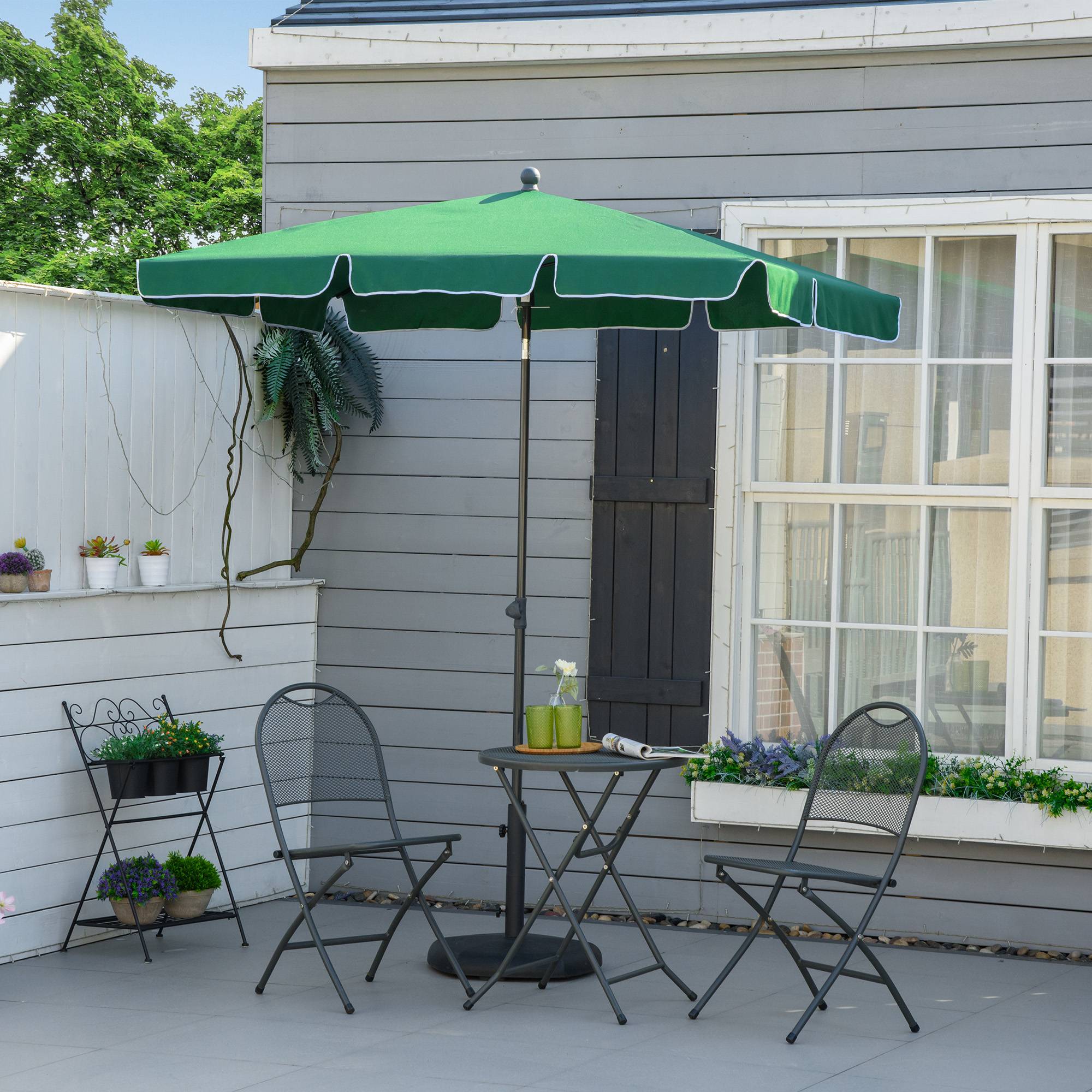 ComfortXL - Parasol Rectangulaire Aluminium pour Balcon Jardin Inclinable Vert 198x130 cm - ComfortXL Outdoor Living - Image 3