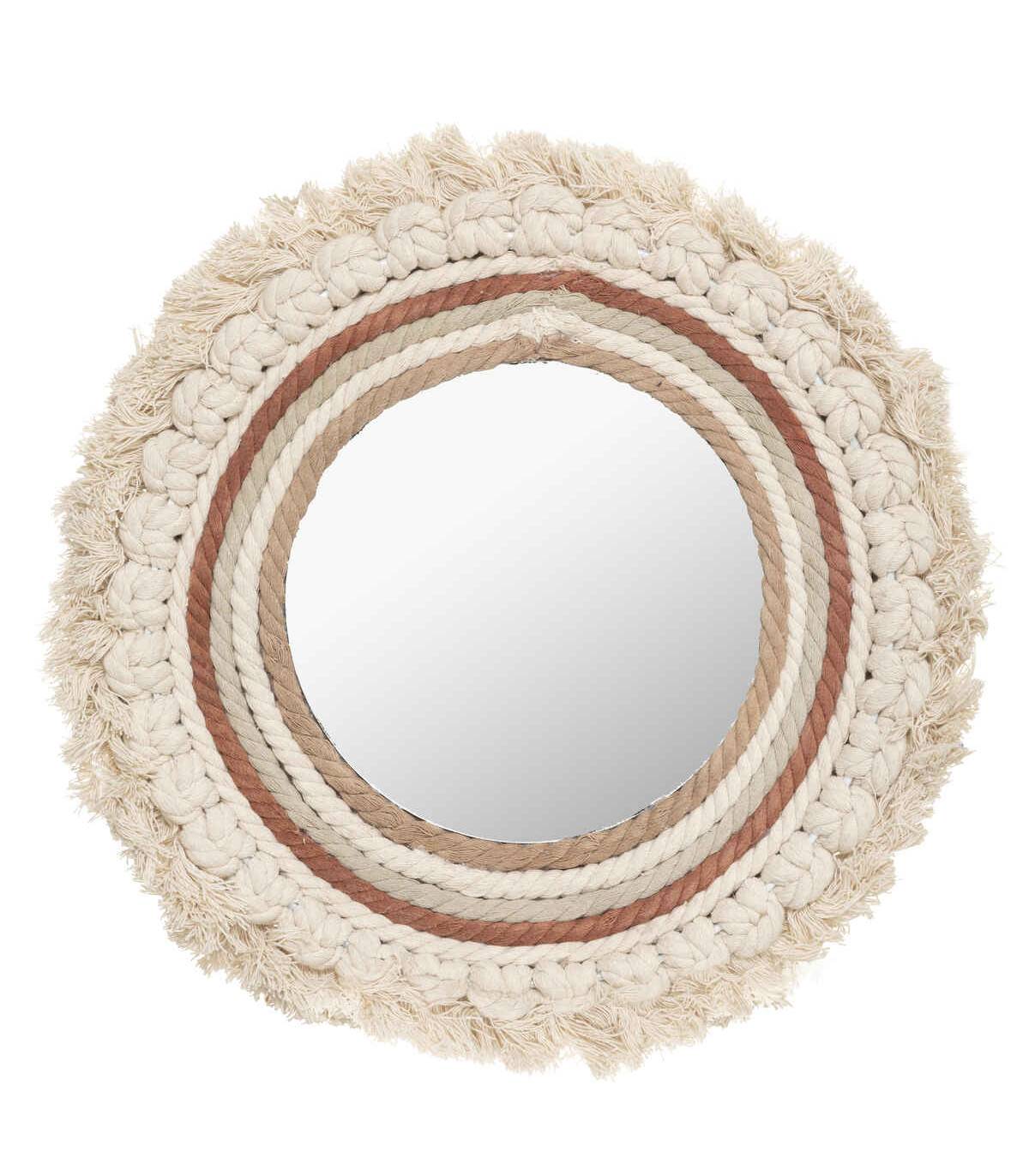 Miroir mural en Coton et Verre D 40 cm - Image 1