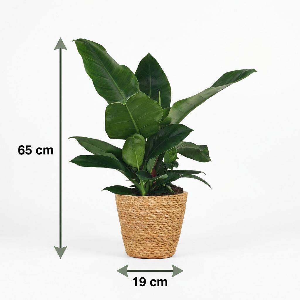 Philodendron - Philodendron Imperial Green - Pot de 19cm - Hauteur 65cm - Panier - Plantes d'intérieur - Image 5