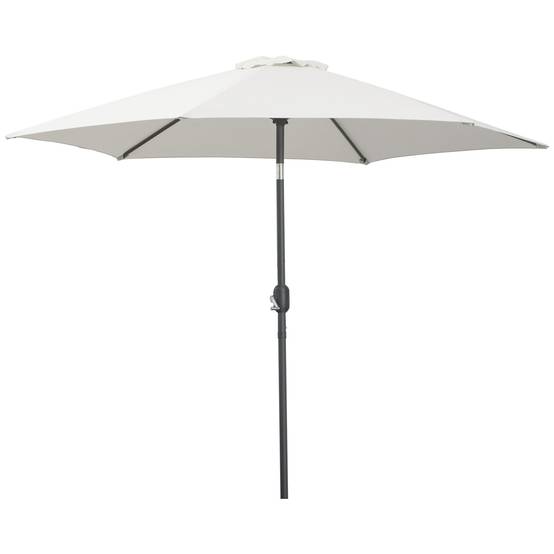 Parasol droit parasol inclinable de jardin balcon terrasse manivelle - 260x260x235cm Métal Crème fr184 - Image 1