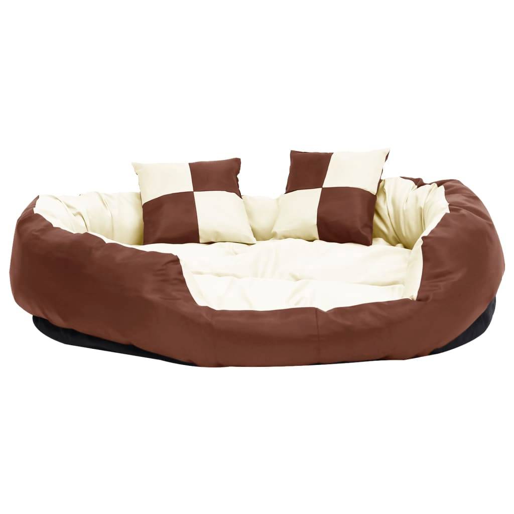 Vidaxl - Coussin réversible lavable de chien Marron et crème 110x80x23cm vidaXL 171213 - Image 8