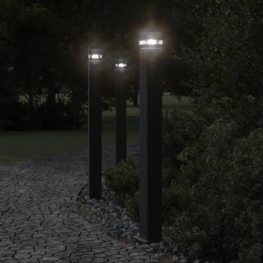 Lampadaire de jardin - Lampadaire d'extérieur avec sortie noir 110 cm aluminium - Image 2