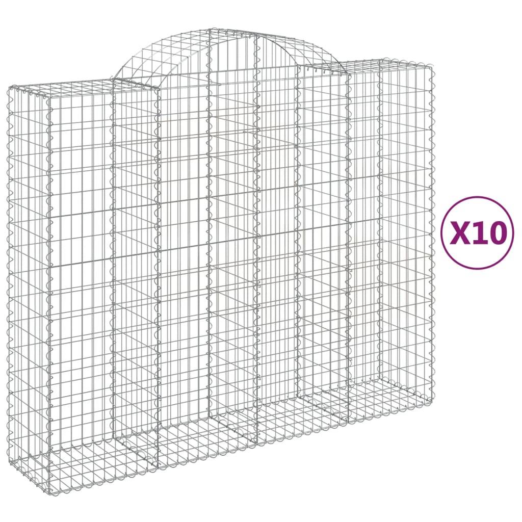 Vidaxl - Paniers à gabions arqués 10 pcs 200x50x160/180 cm Fer galvanisé vidaXL 3146391 - Image 2