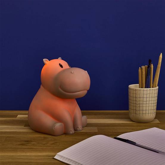 The Home Deco Kids - Lampe Veilleuse Enfant Led "Hippopotame" 16cm Gris - Image 9