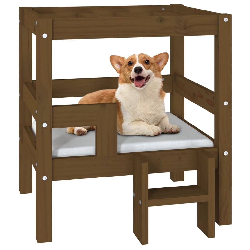 Vidaxl - Lit pour chien Marron miel 55,5x53,5x60 cm Bois de pin solide vidaXL 822370 - Image 5