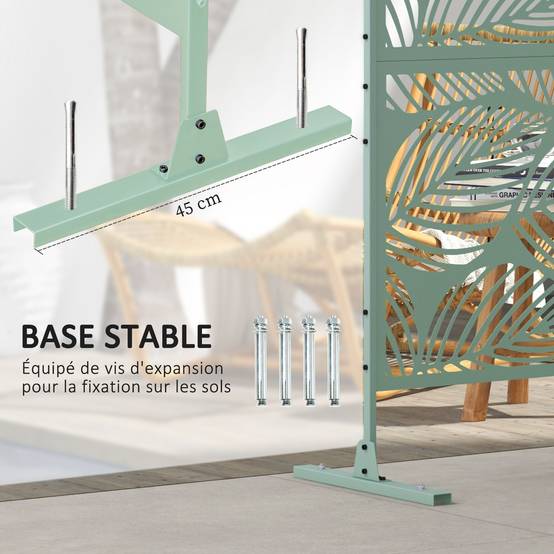 Paravent extérieur acier vert 122 x 45 x 198 cm - PANGIVO - Image 7