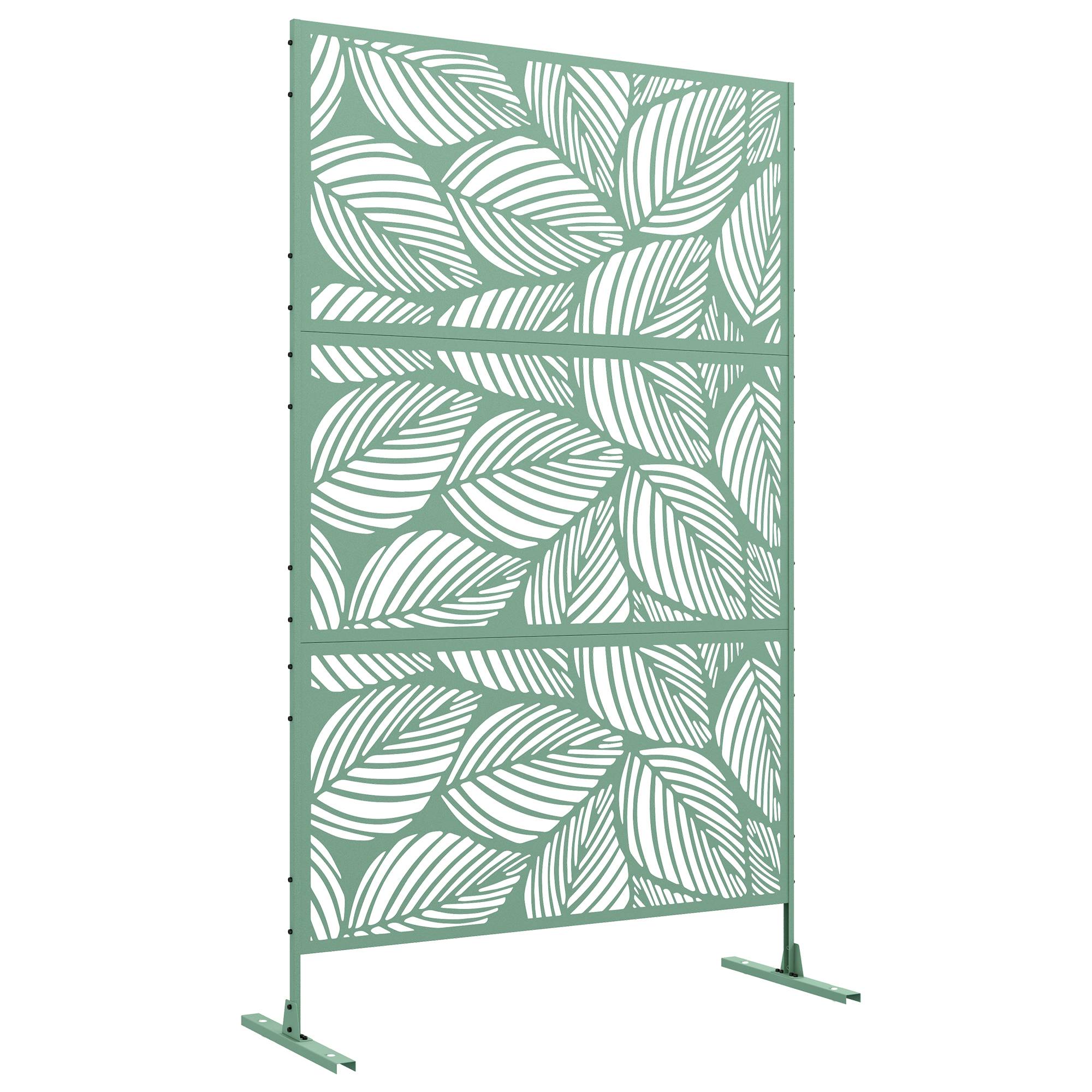 Paravent extérieur acier vert 122 x 45 x 198 cm - PANGIVO