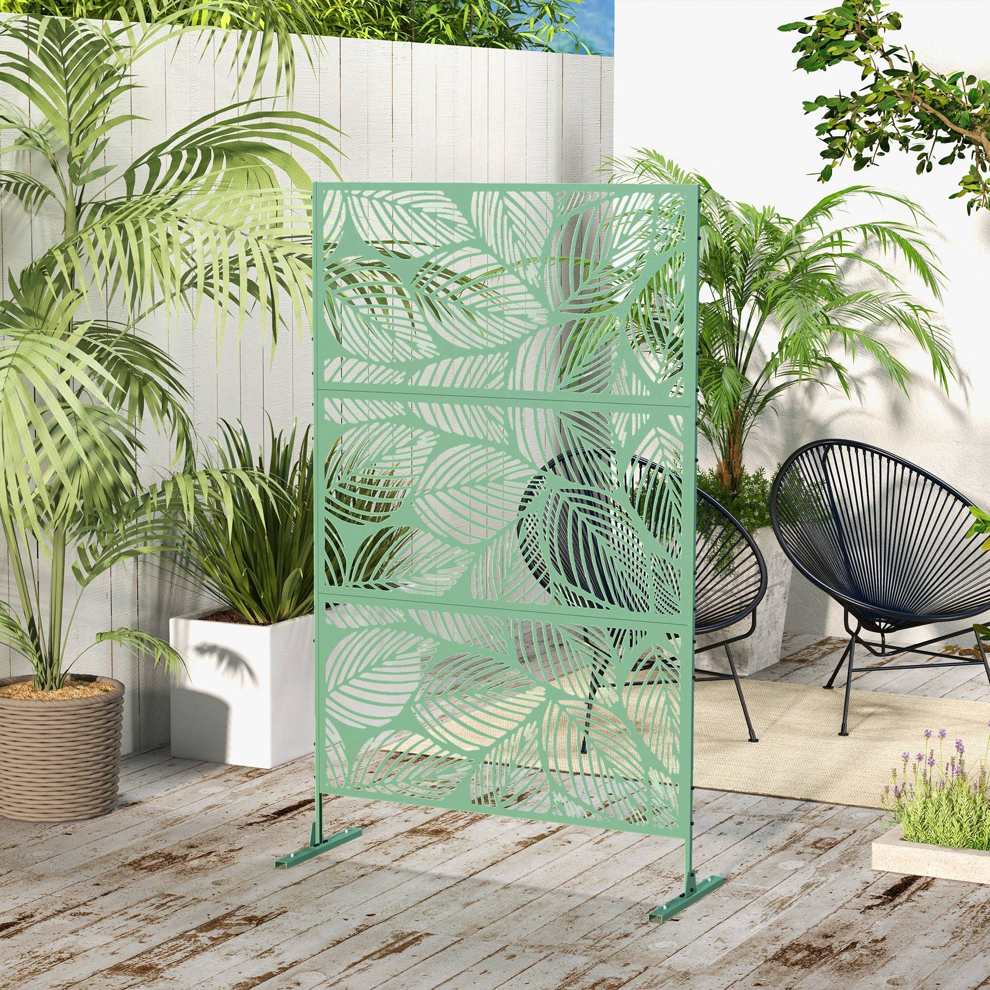 Paravent extérieur acier vert 122 x 45 x 198 cm - PANGIVO - Image 4