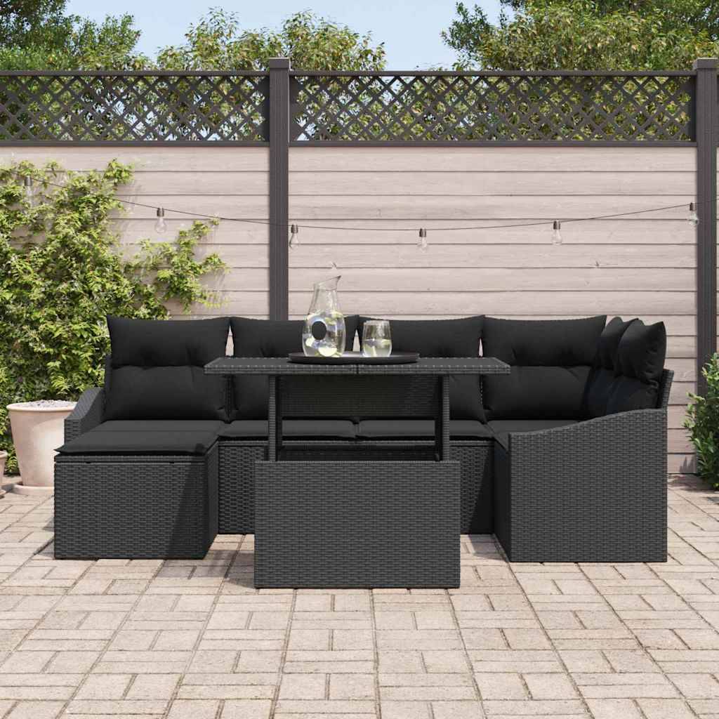 ComfortXL - Salon de Jardin Noir 7 Pièces avec Repose-Pieds Résine et Acier Laqué – ComfortXL Outdoor Living - Image 3