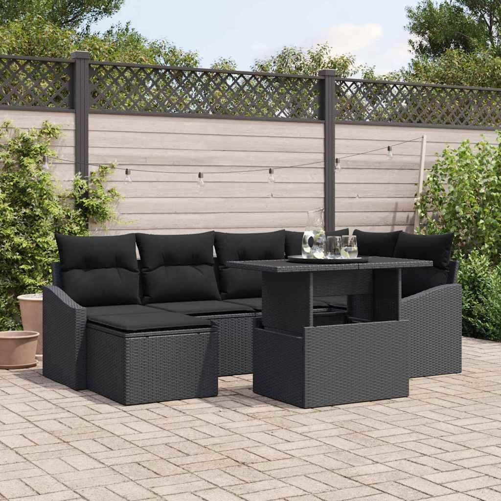 ComfortXL - Salon de Jardin Noir 7 Pièces avec Repose-Pieds Résine et Acier Laqué – ComfortXL Outdoor Living