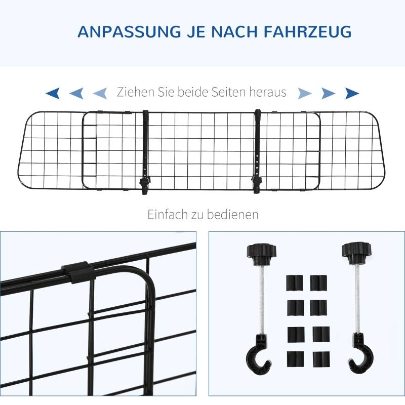 PANGIVO - Grille de séparation chien voiture coffre 91-152 x 0.6 x 30 cm métal noir - PANGIVO - Image 4