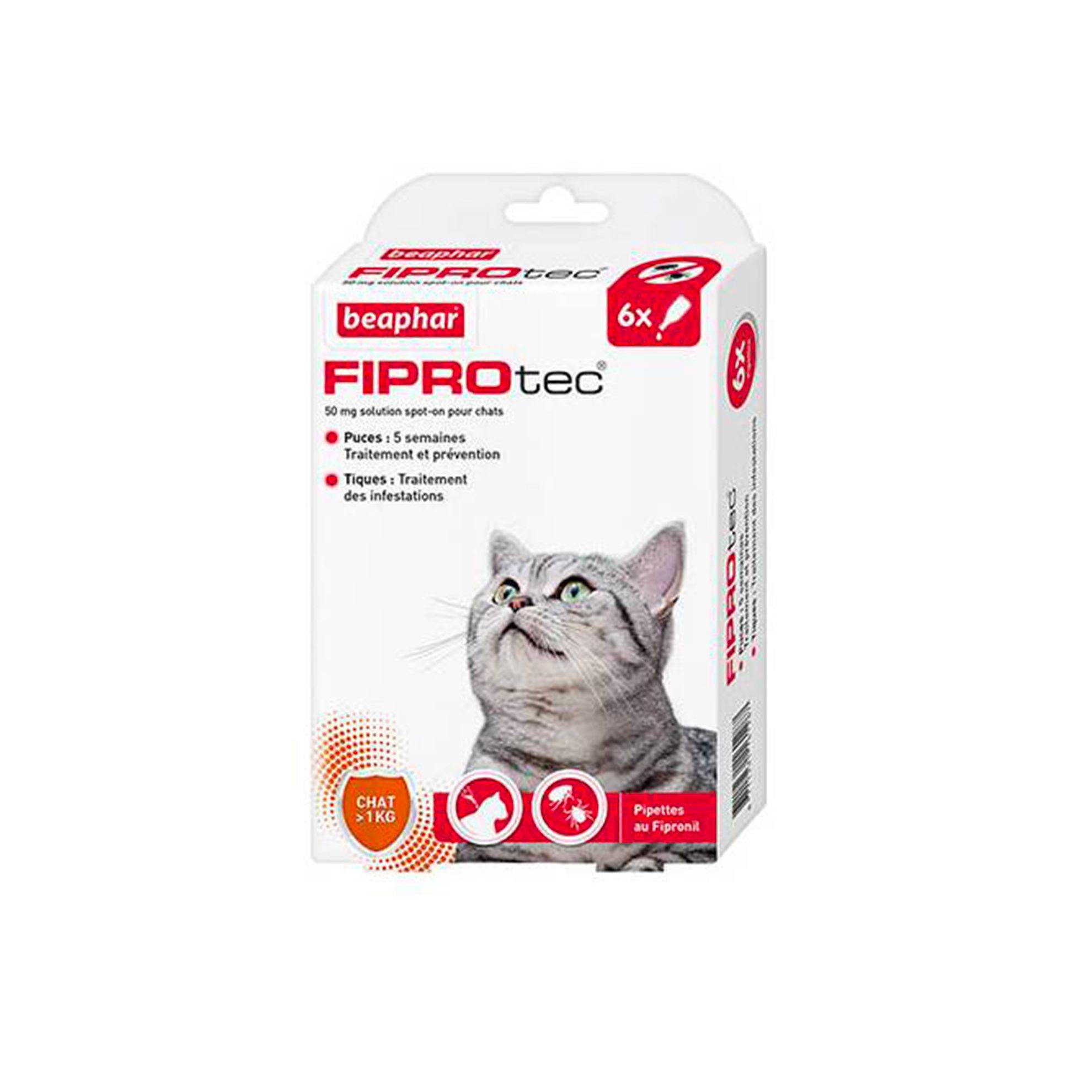FIPROtec antiparasitaire chat : 6 pipettes BEAPHAR