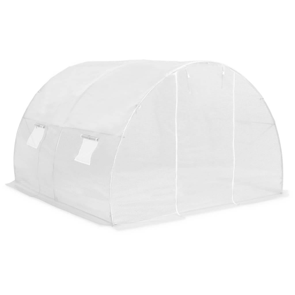 Serre Tunnel Jardin Acier Galvanisé PE 170g Protection Cultures 9m² Blanc - ComfortXL Outdoor Living - Image 3