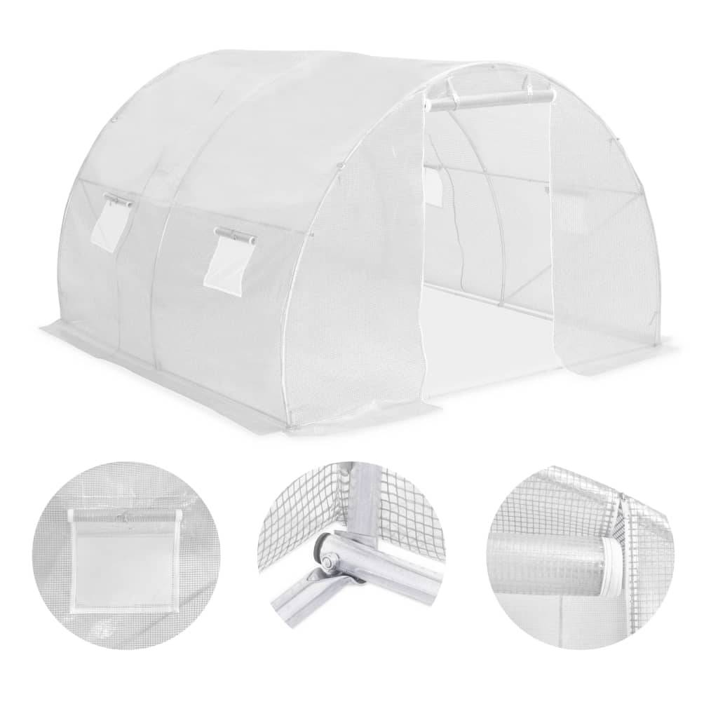 Serre Tunnel Jardin Acier Galvanisé PE 170g Protection Cultures 9m² Blanc - ComfortXL Outdoor Living - Image 6