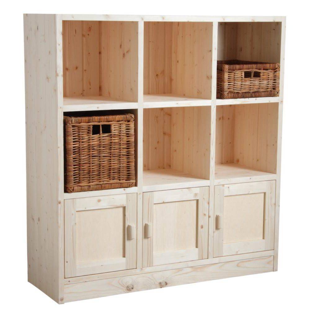 Aubry Gaspard - Bibliothèque 6 cases 3 portes en épicéa brut - Image 2
