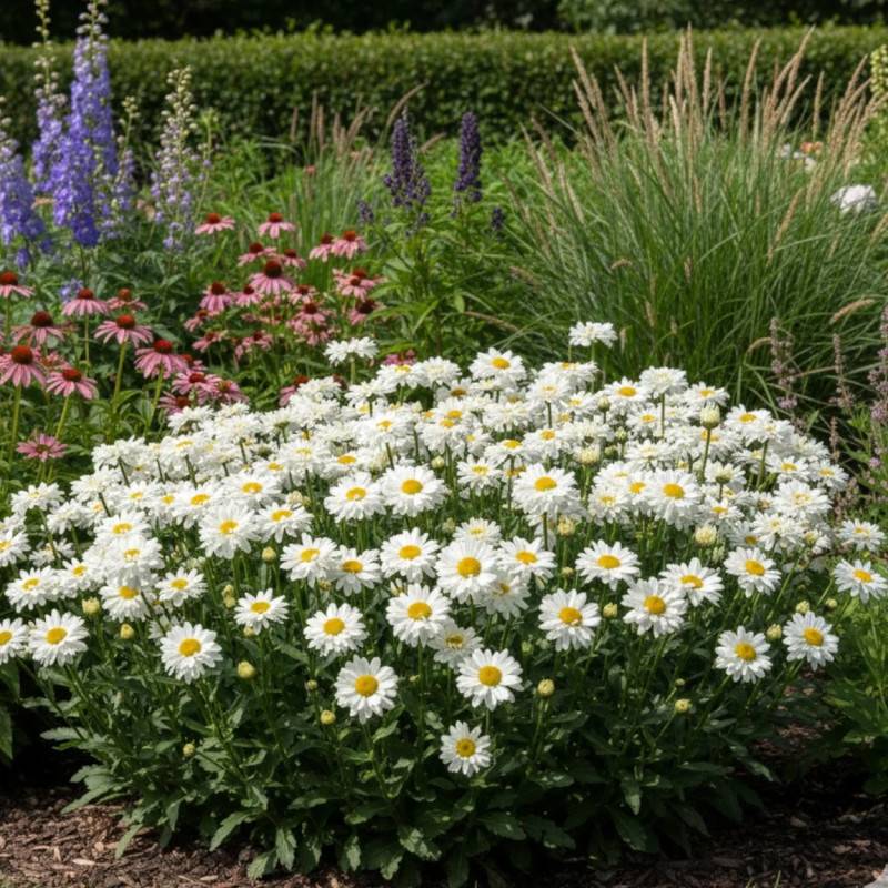Marguerite d'été Victorian Secret® à fleurs Blanche/Jaune - feuillage Caduc - Godet - 5/20 cm - Image 1