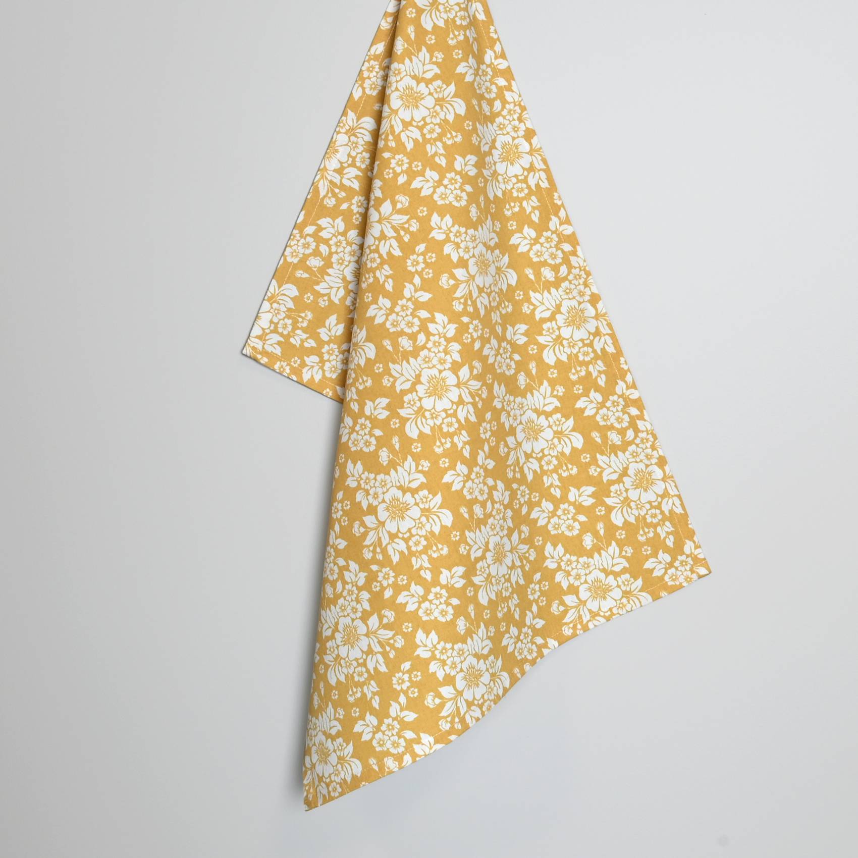 Home Maison - Torchon de cuisine en coton à motif floral imprimé - HOME MAISON - Coton - Jaune moutarde - Image 4