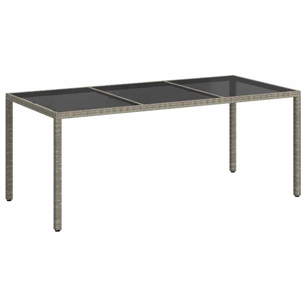 PANGIVO - Table de jardin résine tressée verre trempé gris 190 x 90 x 75 cm, Poids :33.4kg - PANGIVO - Image 2