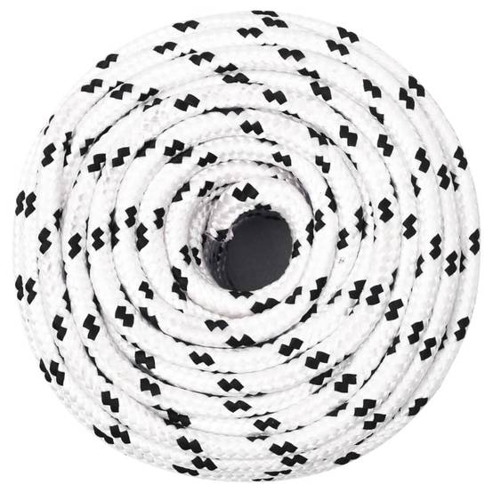 Corde de bateau tressé Blanc 6 mmx25 m Polyester Maison Chic - Image 1