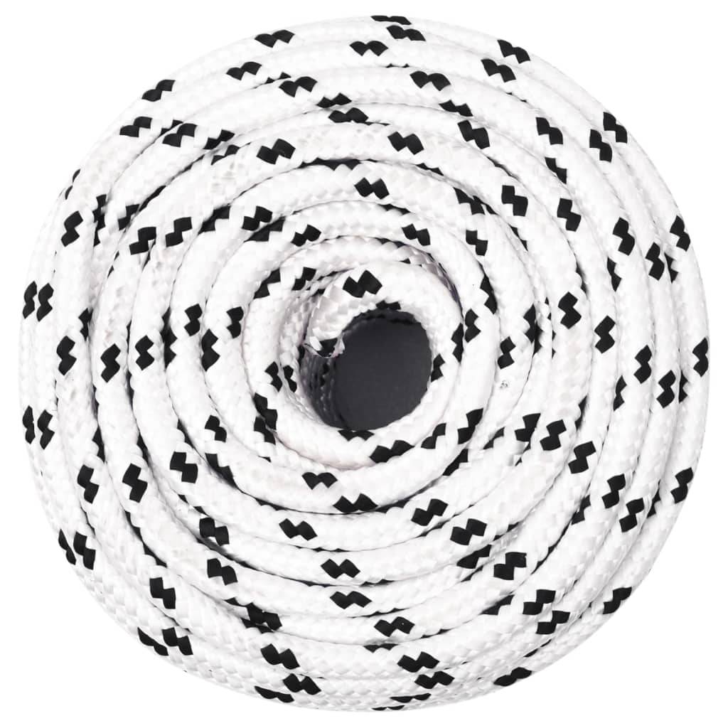 Corde de bateau tressé Blanc 6 mmx25 m Polyester Maison Chic