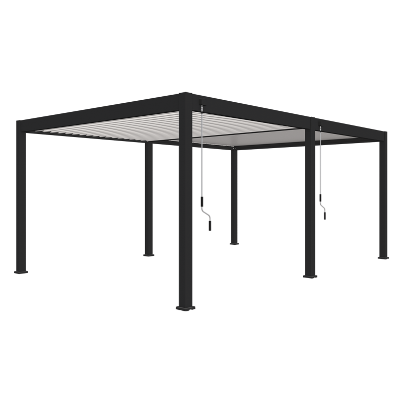 Ombrea - Pergola bioclimatique Ombréa autoportante VS - 4X6M bicolore + 2 stores Blancs - Image 2