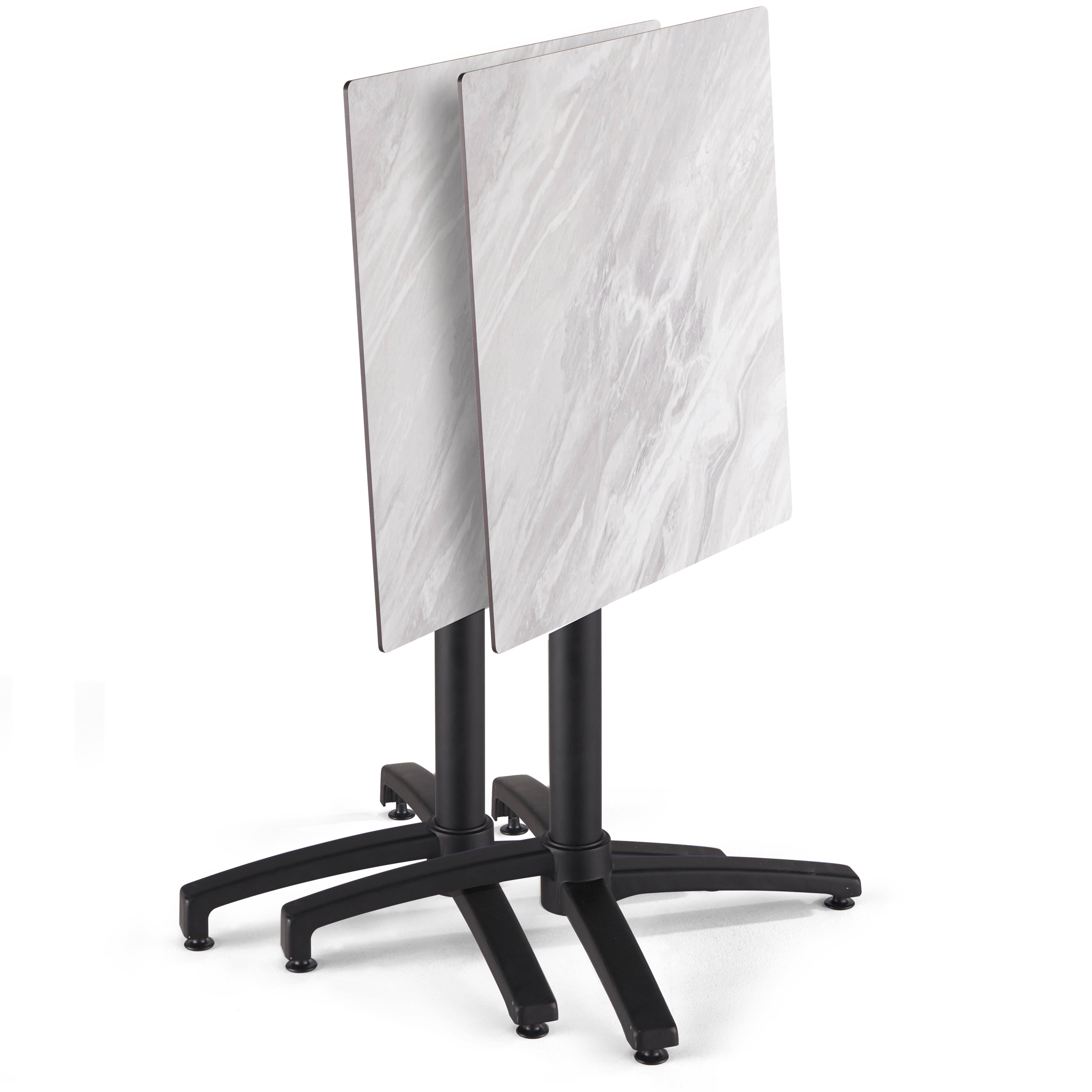 Oviala - Ensemble table 60 cm marbre et 2 fauteuils en métal taupe - Oviala - Image 3