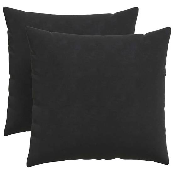 Paire de Coussins Velours Côtelé avec Housses Amovibles pour Canapé et Fauteuil Noir 50x50 cm – ComfortXL Outdoor Living - Image 2