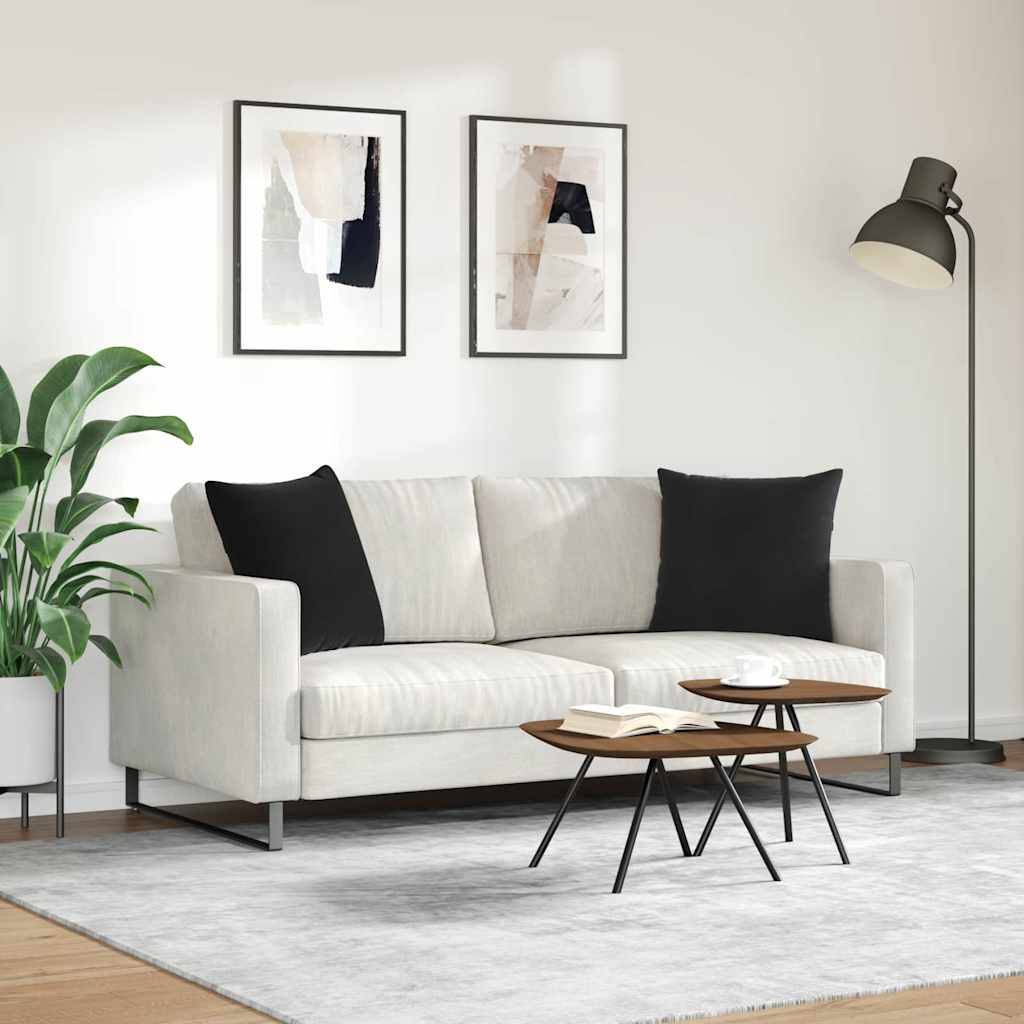 Paire de Coussins Velours Côtelé avec Housses Amovibles pour Canapé et Fauteuil Noir 50x50 cm – ComfortXL Outdoor Living - Image 4