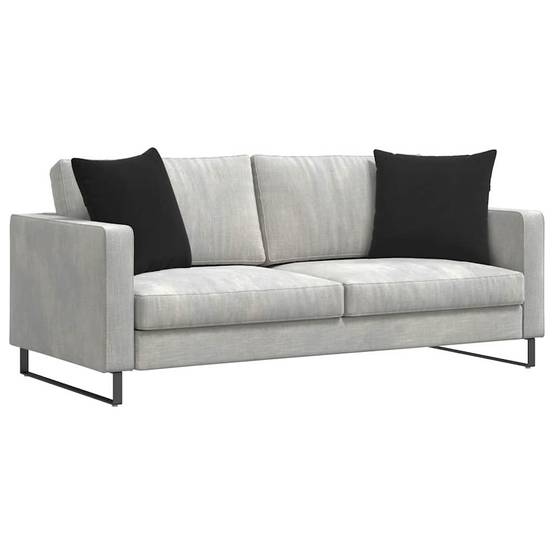 Paire de Coussins Velours Côtelé avec Housses Amovibles pour Canapé et Fauteuil Noir 50x50 cm – ComfortXL Outdoor Living - Image 3