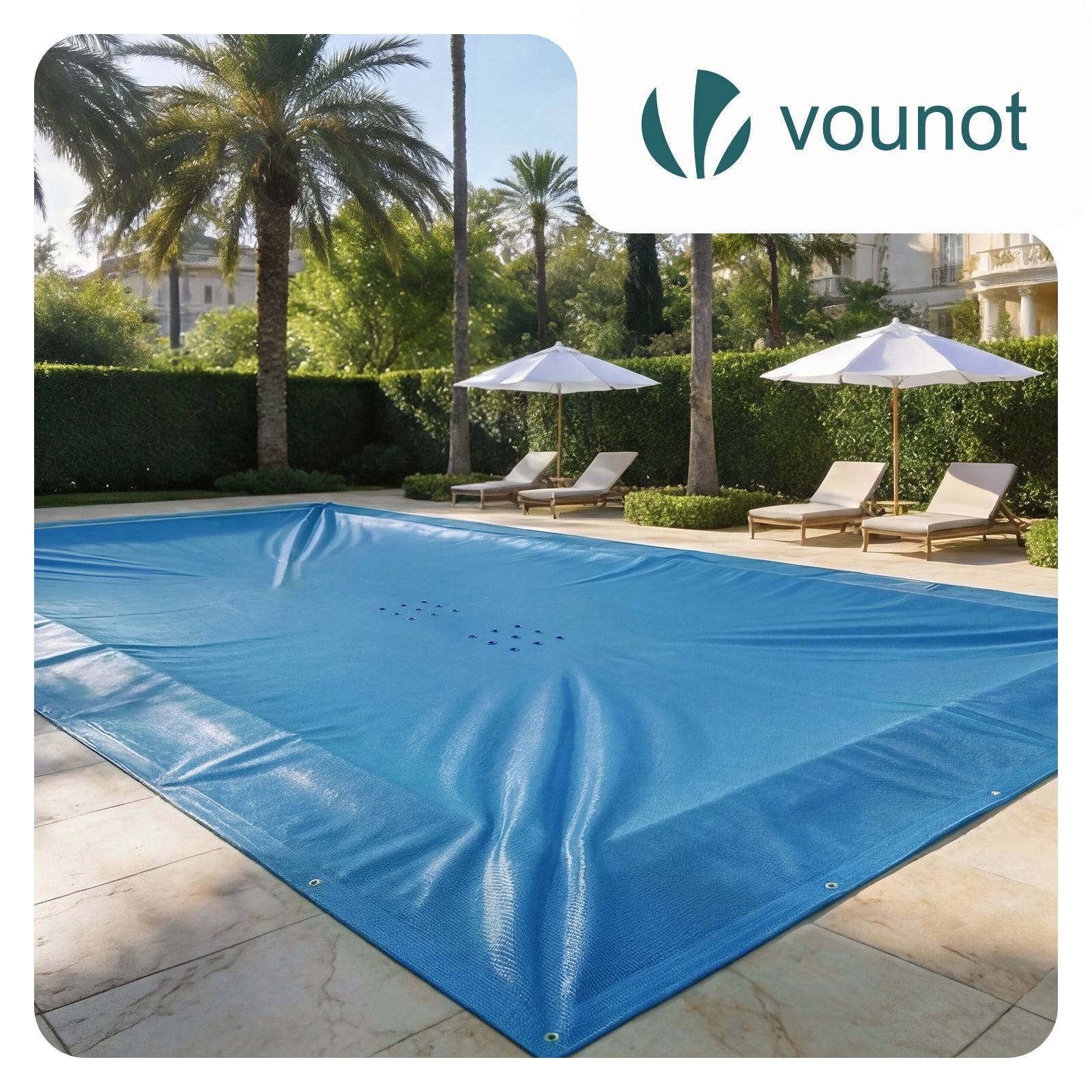 Bache piscine rectangulaire en Polyethylene 160 gr/m2 4x9m Bleue foncé - Image 2