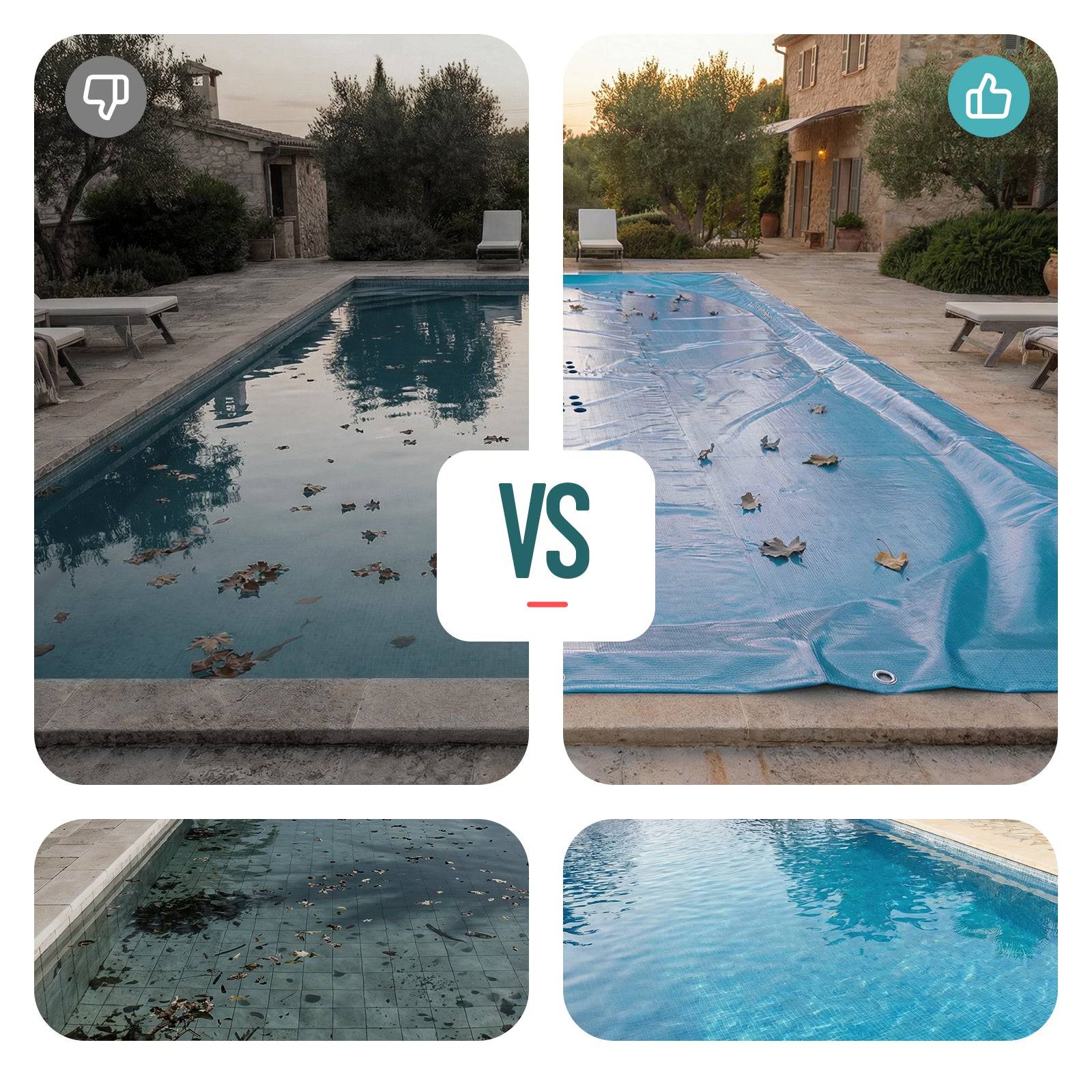 Bache piscine rectangulaire en Polyethylene 160 gr/m2 4x9m Bleue foncé - Image 4