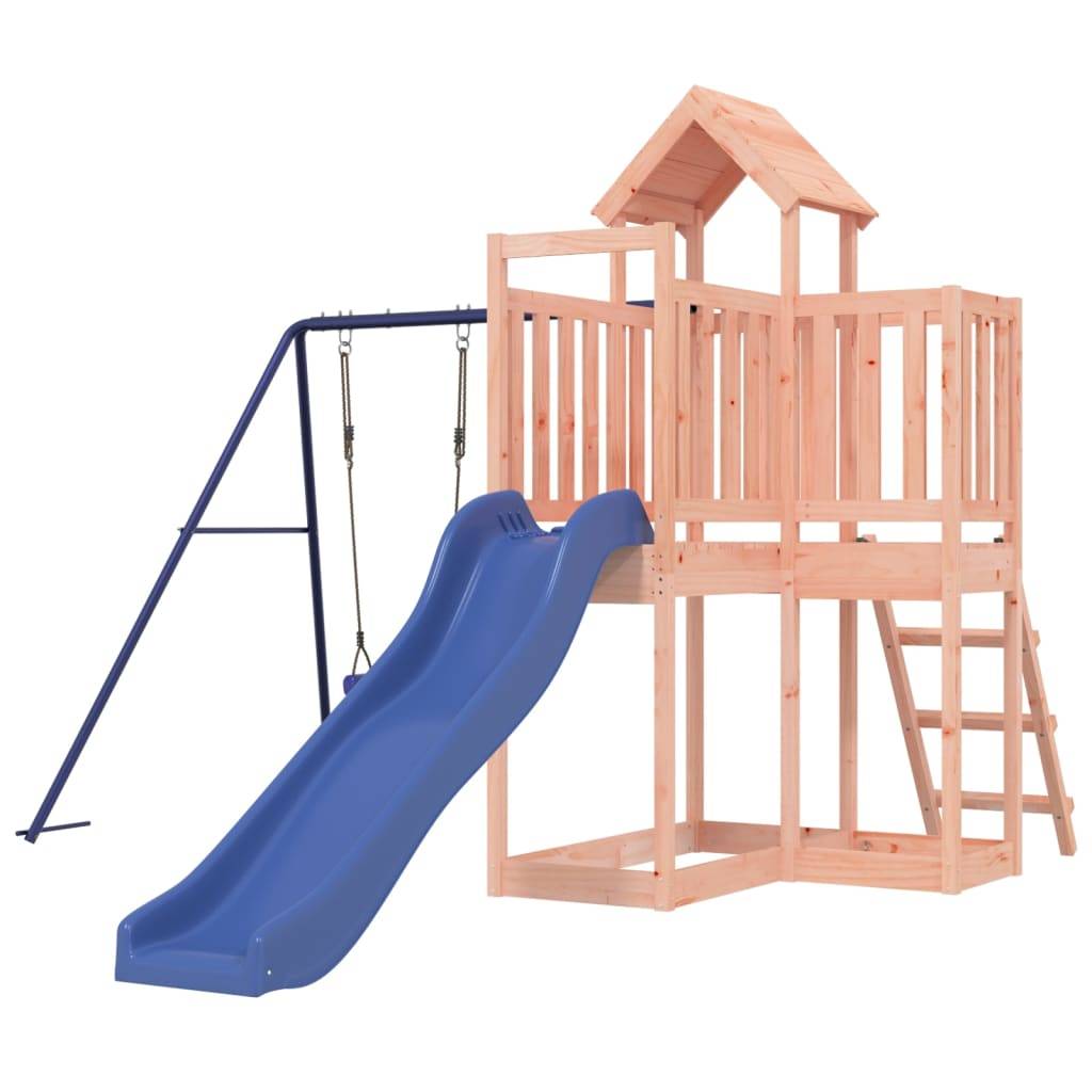 Helloshop26 - Aire de jeux d'extérieur balançoires toboggan portiques robuste jeux jardin 286 x 378 x 214 cm bois massif de douglas - Image 1