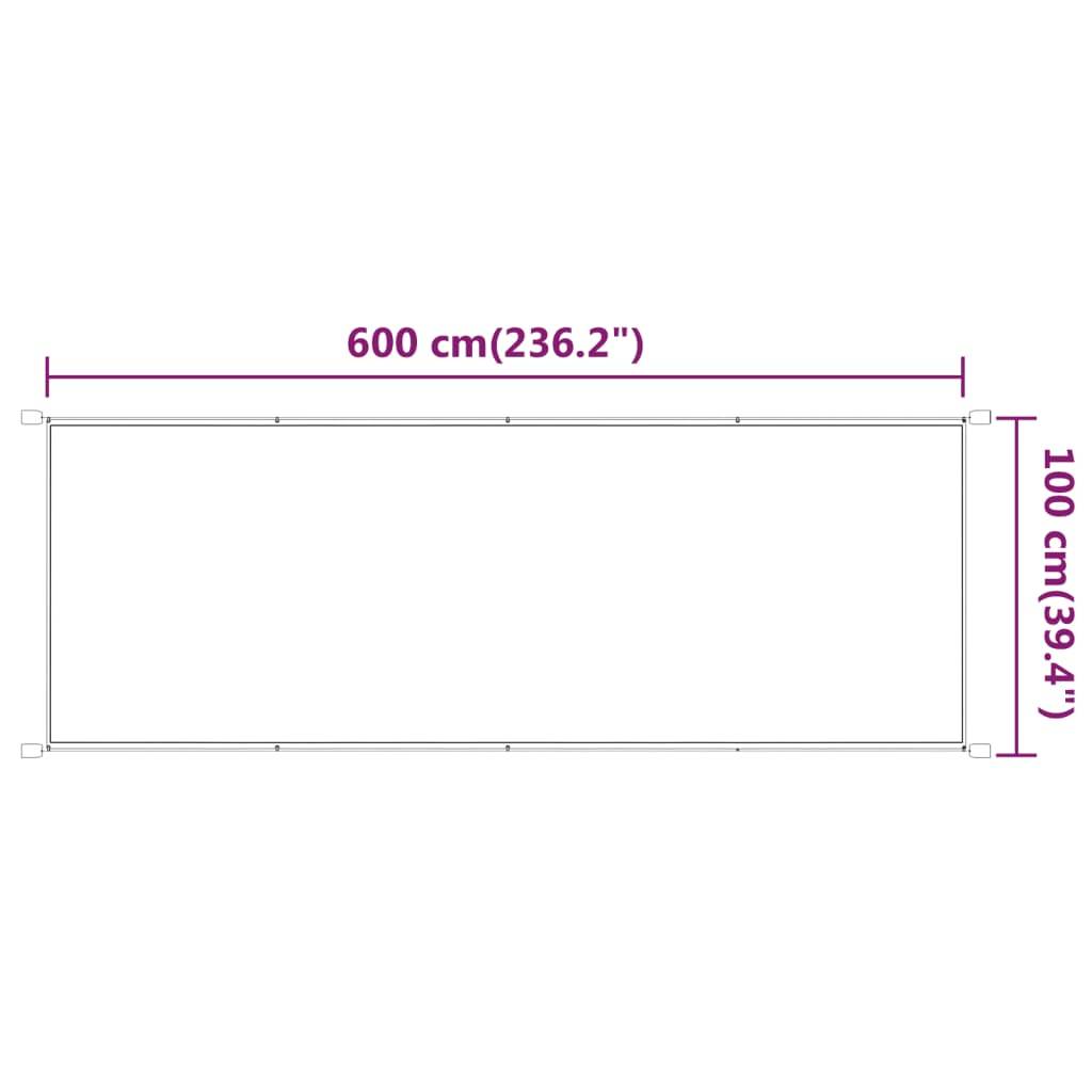 Helloshop26 - Auvent vertical 100x600 cm tissu oxford beige - Image 5