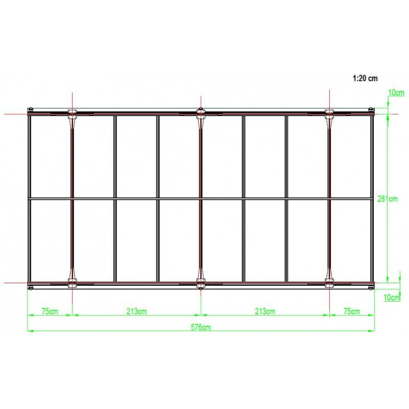 X-Metal - Carport autoportant aluminium blanc 17,28 m² polycarbonate 6mm kit ancrage X-Metal - Image 3