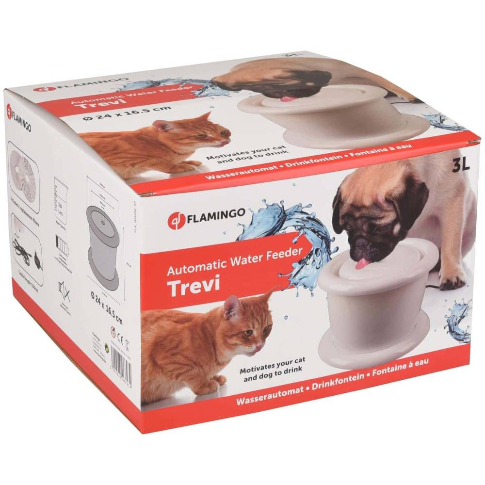 Flamingo - Fontaine 3 Litres, TREVI,  pour chien et chat, couleur blanche. - Image 2