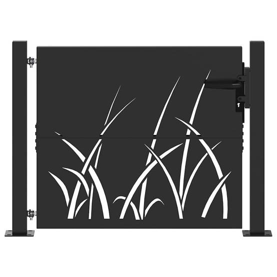 Porte de Jardin Acier Noir Découpe Laser Élégante et Robuste pour Passage Extérieur 105x100 cm – ComfortXL Outdoor Living - Image 2