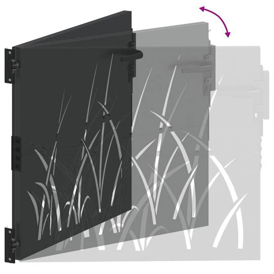 Porte de Jardin Acier Noir Découpe Laser Élégante et Robuste pour Passage Extérieur 105x100 cm – ComfortXL Outdoor Living - Image 9
