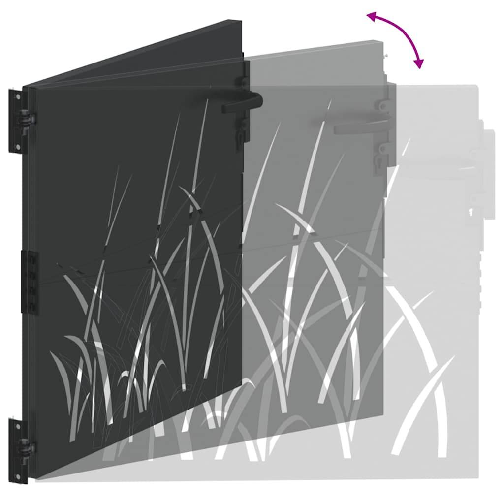 Porte de Jardin Acier Noir Découpe Laser Élégante et Robuste pour Passage Extérieur 105x100 cm – ComfortXL Outdoor Living - Image 9