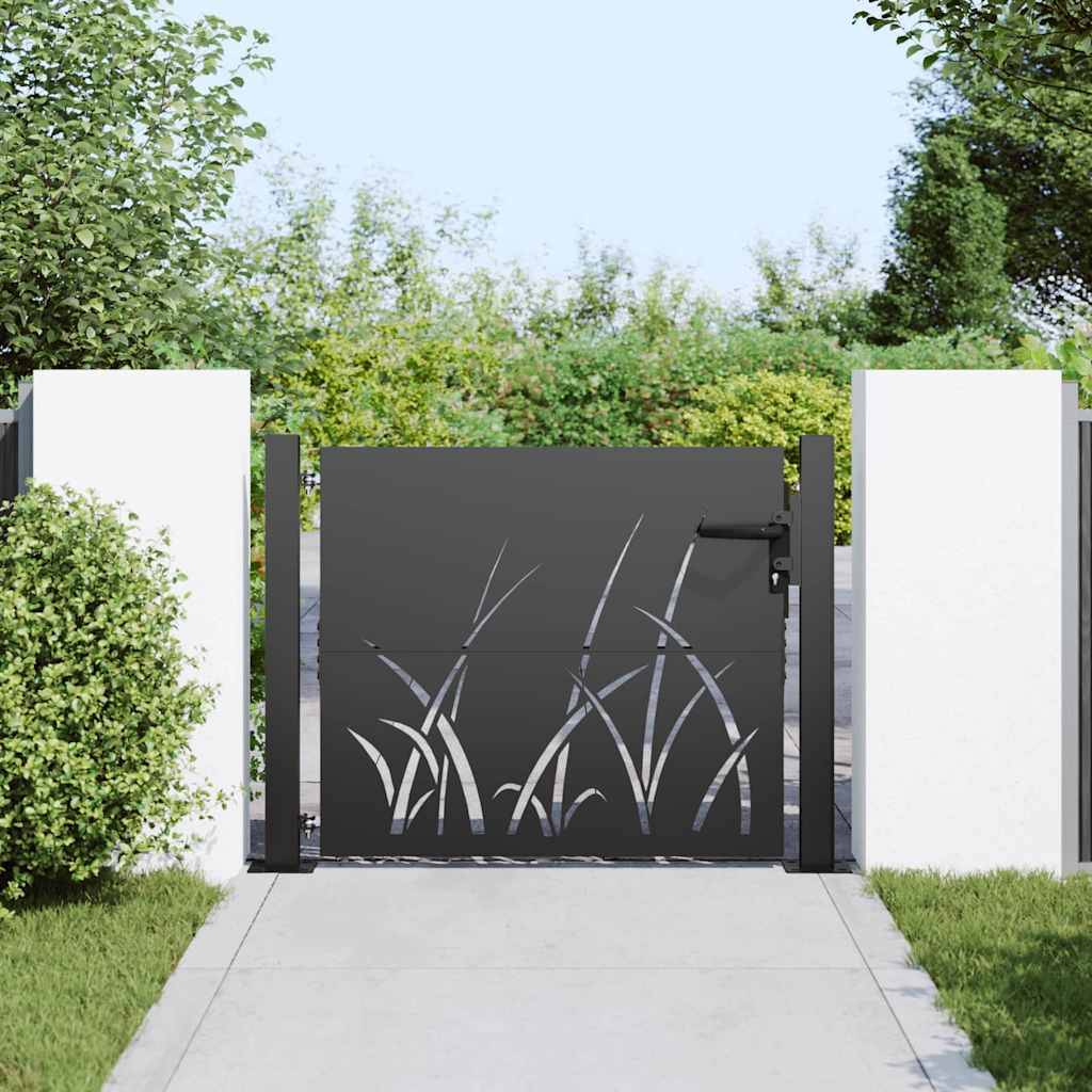 Porte de Jardin Acier Noir Découpe Laser Élégante et Robuste pour Passage Extérieur 105x100 cm – ComfortXL Outdoor Living - Image 3