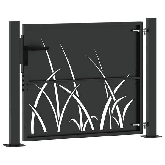 Porte de Jardin Acier Noir Découpe Laser Élégante et Robuste pour Passage Extérieur 105x100 cm – ComfortXL Outdoor Living - Image 6