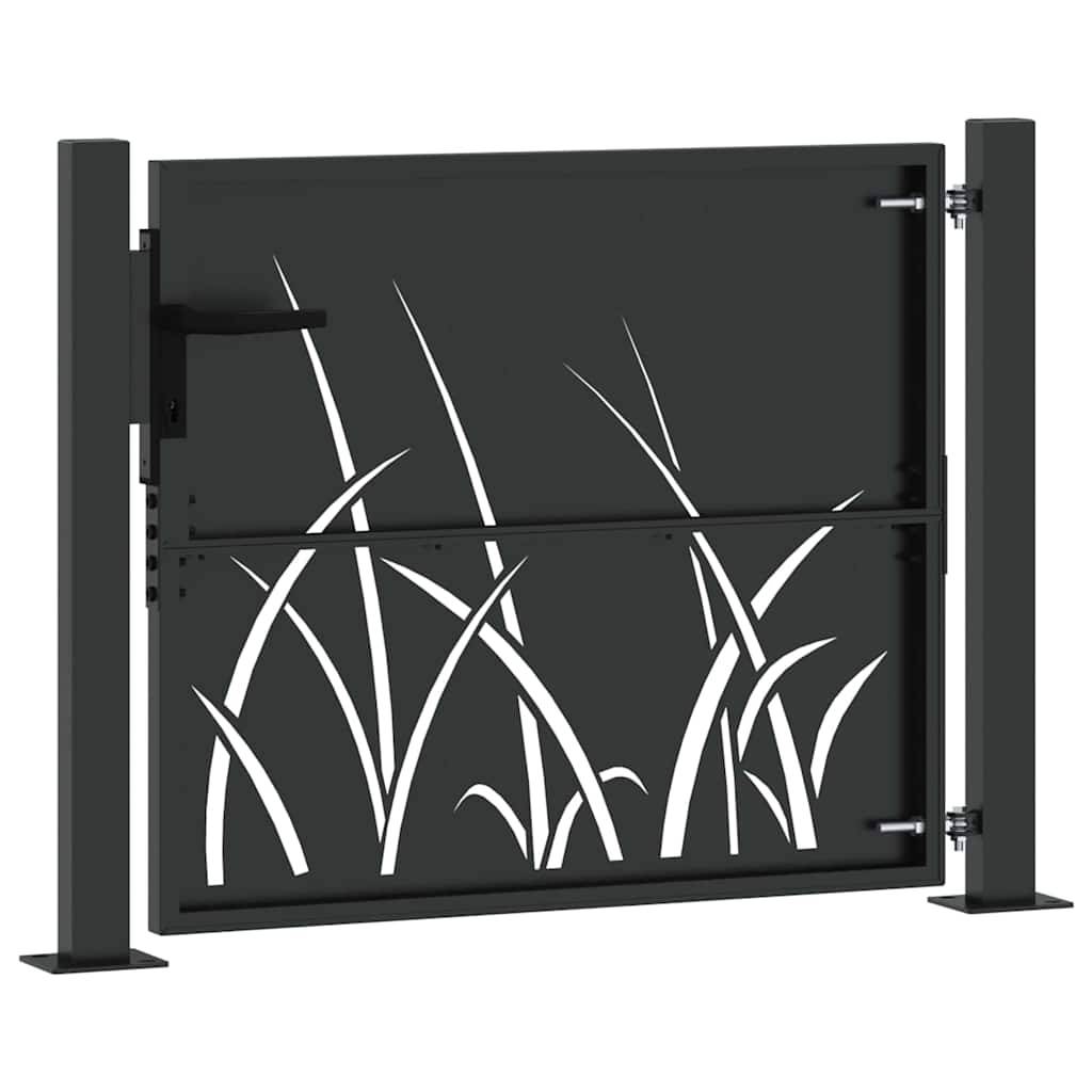Porte de Jardin Acier Noir Découpe Laser Élégante et Robuste pour Passage Extérieur 105x100 cm – ComfortXL Outdoor Living - Image 6