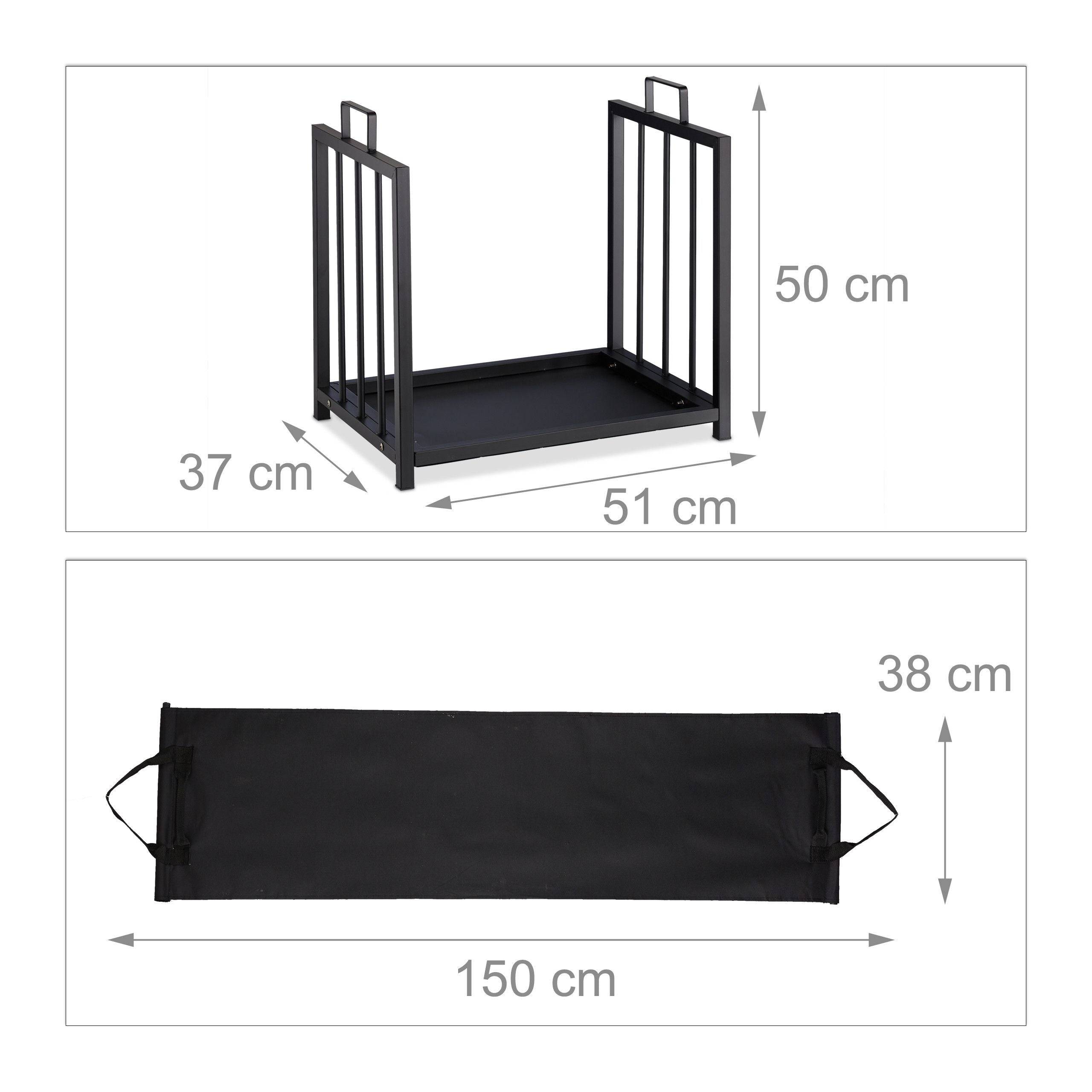 Helloshop26 - Support bois de cheminée en 51 cm acier noir - Image 2
