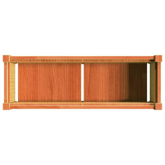 Helloshop26 - Jardinière bac lit surélevé plantes fleurs jardin terrasses lot de 2 cire bois de pin massif marron - Image 6