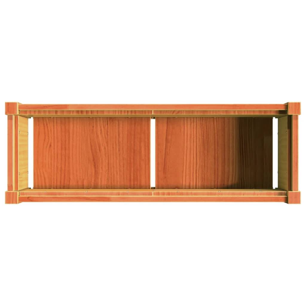 Helloshop26 - Jardinière bac lit surélevé plantes fleurs jardin terrasses lot de 2 cire bois de pin massif marron - Image 6