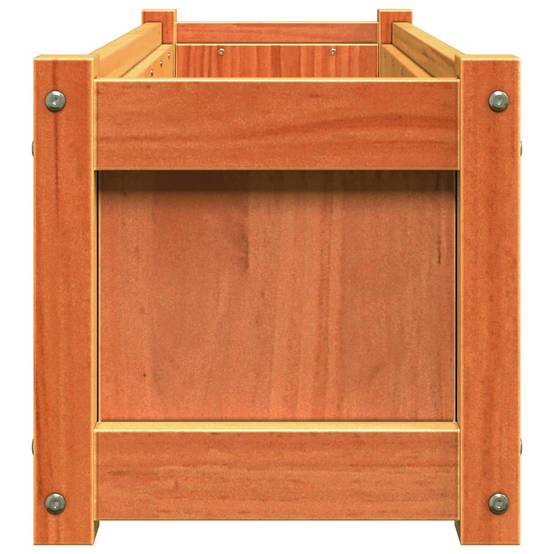 Helloshop26 - Jardinière bac lit surélevé plantes fleurs jardin terrasses lot de 2 cire bois de pin massif marron - Image 4