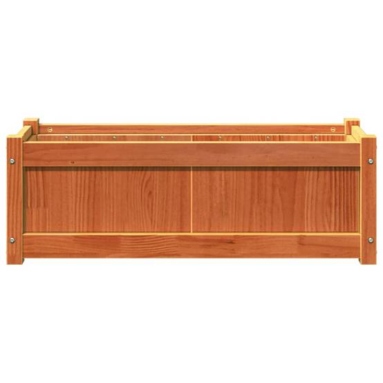 Helloshop26 - Jardinière bac lit surélevé plantes fleurs jardin terrasses lot de 2 cire bois de pin massif marron - Image 3