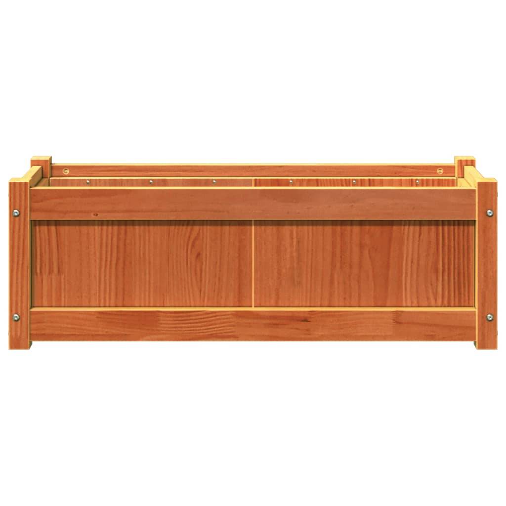 Helloshop26 - Jardinière bac lit surélevé plantes fleurs jardin terrasses lot de 2 cire bois de pin massif marron - Image 3