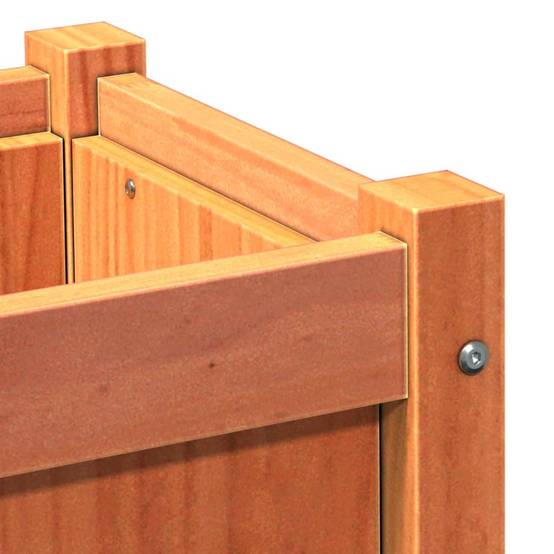 Helloshop26 - Jardinière bac lit surélevé plantes fleurs jardin terrasses lot de 2 cire bois de pin massif marron - Image 7